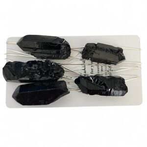Set of 5 Black Tourmaline Crystal Hair Pins | Bridal Hair, Boho Crown DIY